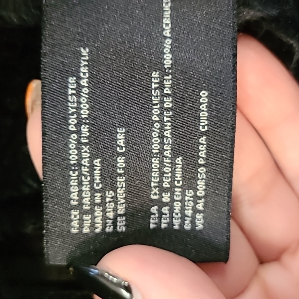 Long Black Polyester Coat - image 5